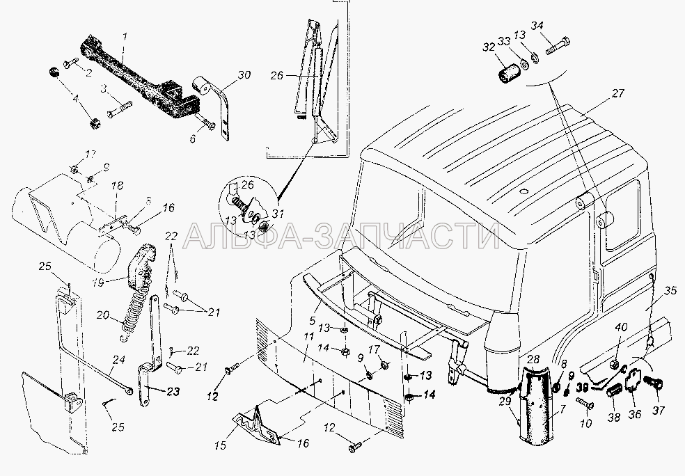 Каркас кабины (64221-8401126 Щиток боковой правый) 